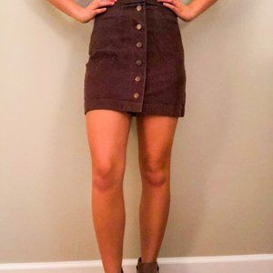 Cute Brown Corduroy Skirt